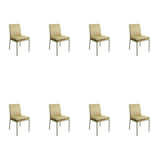 SIX Lederstuhl Ricco Sand, Edelstahl - Sets