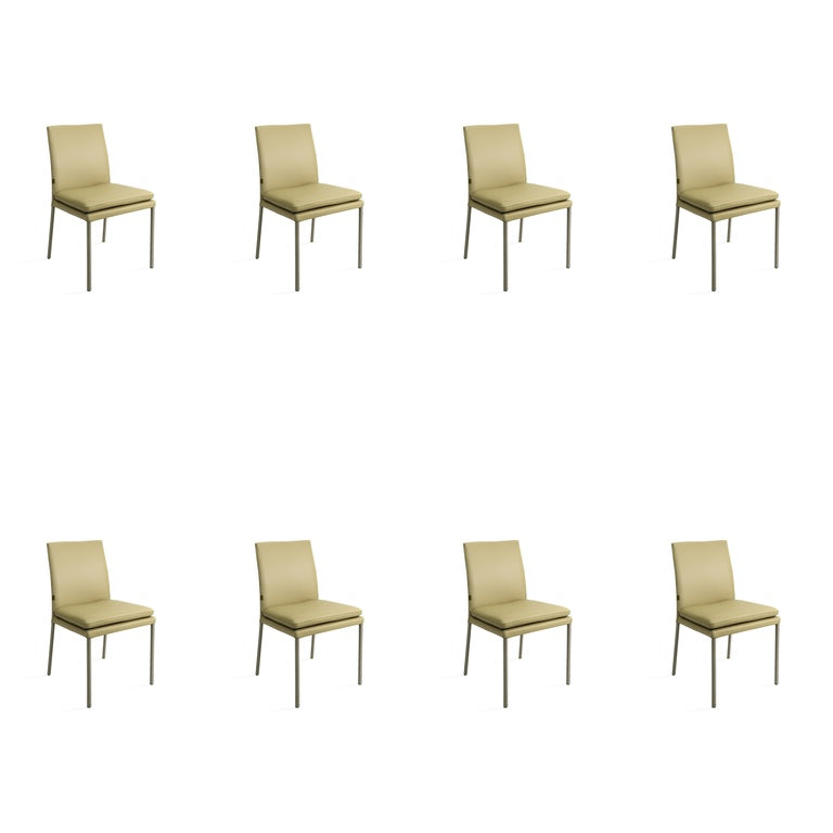 SIX Lederstuhl Ricco Sand, Edelstahl - Sets