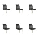 SIX Lederstuhl Ricco Schwarz, Edelstahl - Sets