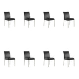 SIX Lederstuhl Ricco Schwarz, Edelstahl - Sets