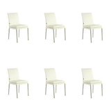 SIX Lederstuhl Ricco Creme Weiß (2201), Edelstahl - Sets