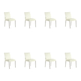 SIX Lederstuhl Ricco Creme Weiß (2201), Edelstahl - Sets