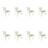 SIX Lederstuhl Stella Creme Weiß (2201), Edelstahl – 8er-Set