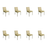 SIX Lederstuhl Stella Sand, Edelstahl – 8er-Set