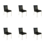 SIX Lederstuhl Stella Schwarz, Edelstahl - Sets