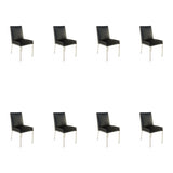 SIX Lederstuhl Stella Schwarz, Edelstahl - Sets