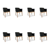 SIX Zeta Echtleder Esszimmerstuhl Armlehnenstuhl – Schwarz Eiche - Sets