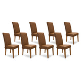 SIX Lederstuhl Bambi Sattelbraun, Hartholz (Eiche) – 8er-Set