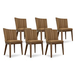 SIX Lederstuhl Fenci Hellbraun, Nussbaum – 6er-Set