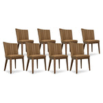 SIX Lederstuhl Fenci Hellbraun, Nussbaum – 8er-Set