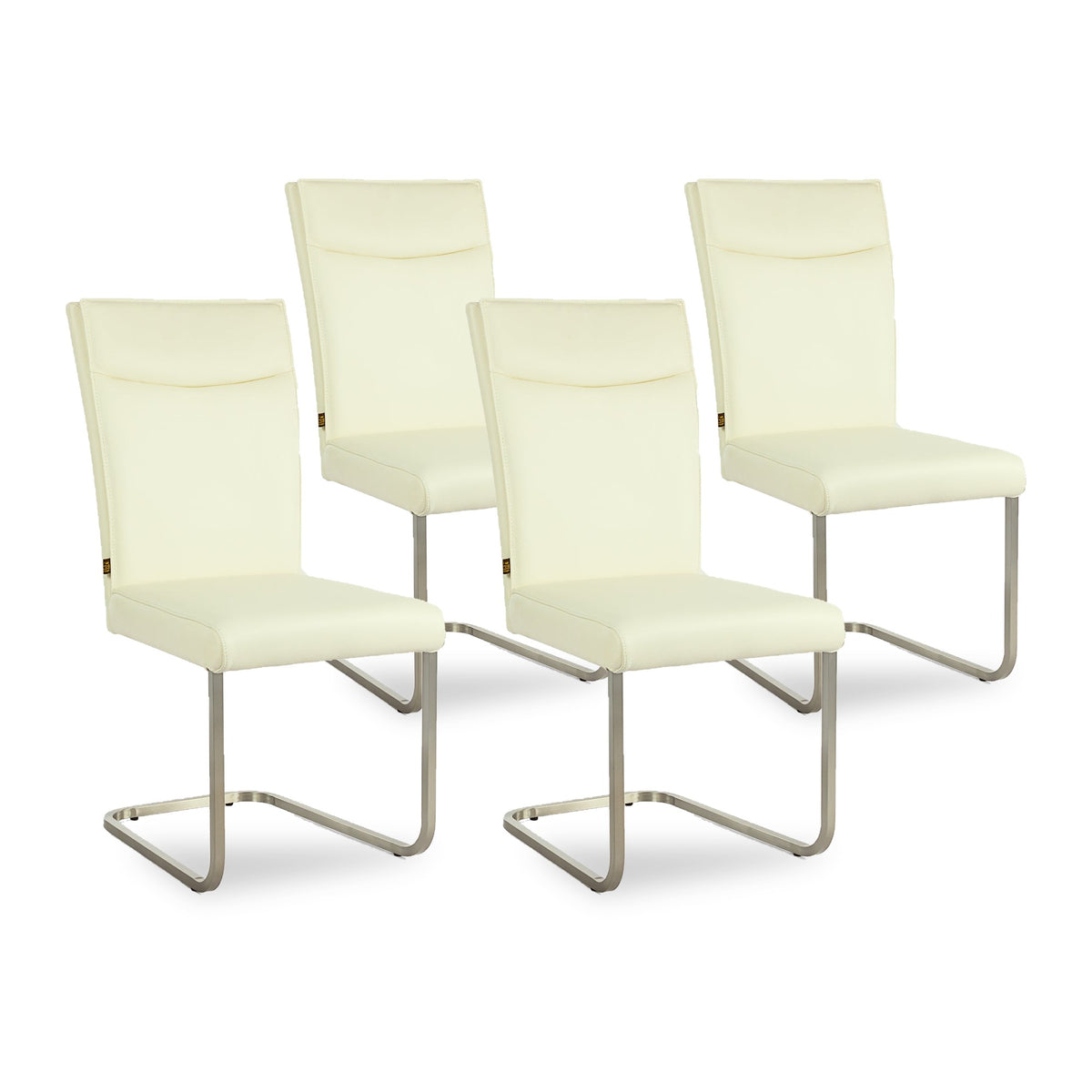 SIX leather chair cantilever Lemgo cowhide white stainless steel – chairs at the dining table