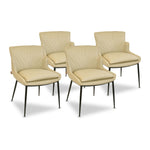 SIX Lederstuhl Lusso Sand, Metall – 4er-Set
