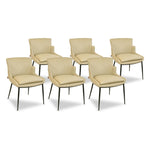 SIX Lederstuhl Lusso Sand, Metall – 6er-Set