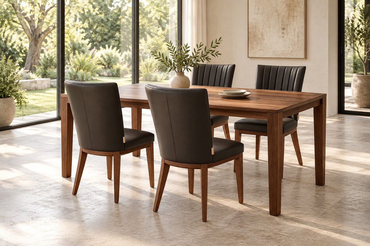 SIX leather chair Fenci brown, walnut – set of 4