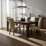 SIX Lederstuhl Bambi Creme Weiß, Nussbaum