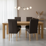 SIX Lederstuhl Bambi Dunkelbraun, Eiche